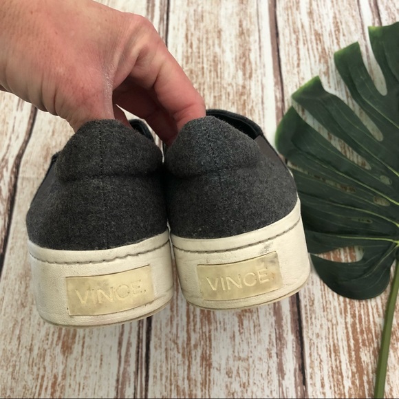 Vince Grey Wool Flatform Slip-on Shoes Size 10 - Picture 4 of 10